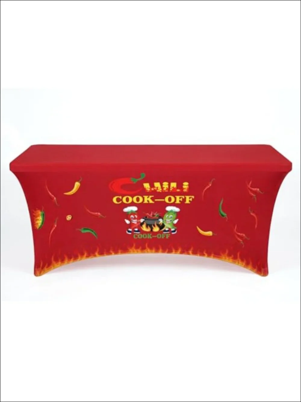 Chili Cook Off Spandex Tablecloth 6ft Elastic Edged Party Decor